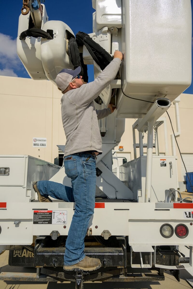 Servicing a Commercial Utility Truck
